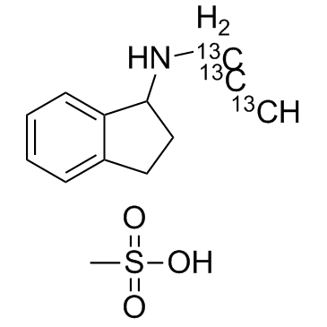 Rasagiline 13C3 mesylate racemic (AGN1135 13C3 racemic) Chemische Struktur