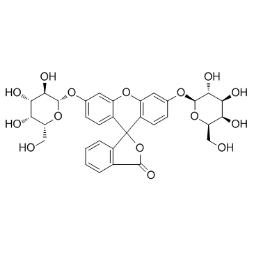 Fluorescein di(β-D-galactopyranoside) (FDG) التركيب الكيميائي