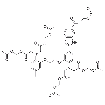 Indo-1 AM (Indo-1 Acetoxymethyl ester) Chemische Struktur