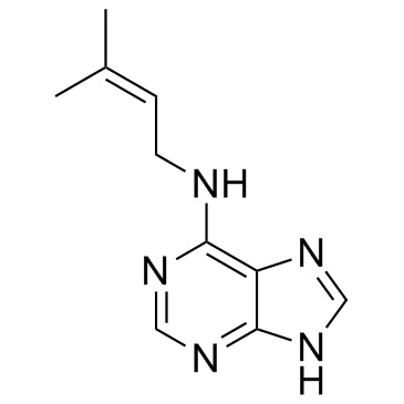 6-(γ,γ-Dimethylallylamino)purine (N6-(2-lsopentenyl)adenine) 化学構造