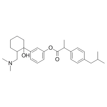Benzeneacetic acid, α-methyl-4-(2-methylpropyl)-, 3-[2-[(dimethylamino)methyl]-1-hydroxycyclohexyl]phenyl ester Chemical Structure