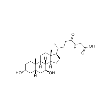 Glycoursodeoxycholic acid (Ursodeoxycholylglycine) Chemical Structure