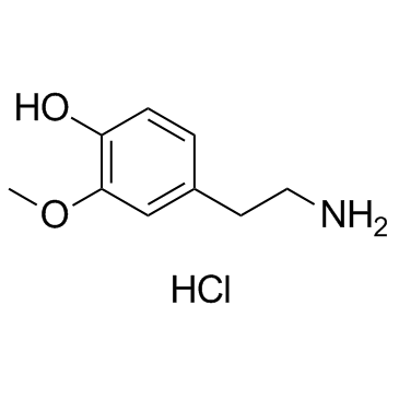 3-Methoxytyramine hydrochloride (3-O-methyl Dopamine hydrochloride) 化学構造