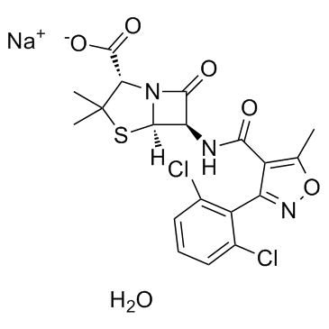 Dicloxacillin Sodium hydrate (Dicloxacillin sodium salt monohydrate)  Chemical Structure