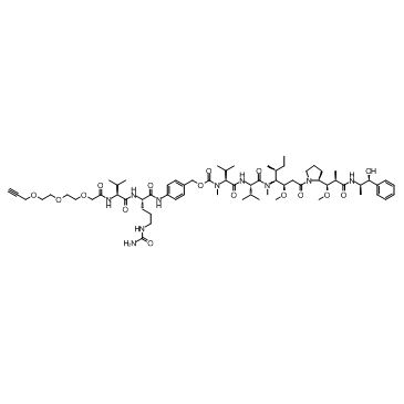 Acetylene-linker-Val-Cit-PABC-MMAE (LCB14-0602) 化学構造