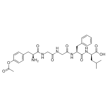 N-terminally acetylated Leu-enkephalin (Ac-L-Tyr-Gly-Gly-L-Phe-D-Leu-COOH) Chemische Struktur