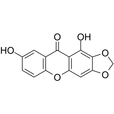 1,7-Dihydroxy-2,3-methylenedioxyxanthone 化学構造