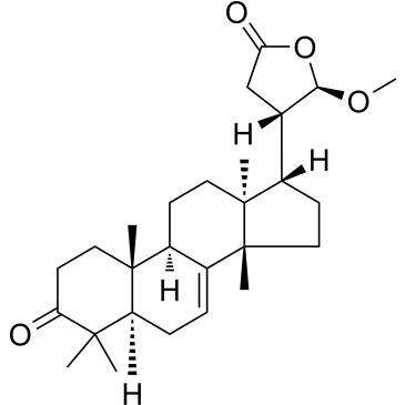 3-Oxo-21α-methoxy-24,25,26,27-tetranortirucall-7-ene-23(21)-lactone  Chemical Structure