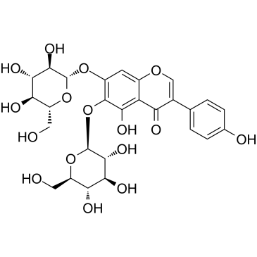 5,6,7,40-Tetrahydroxyisoflavone-6,7-di-o-b-D-glucopyranoside 化学構造