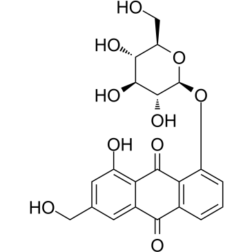 Aloe-emodin-8-O-β-D-glucopyranoside 化学構造