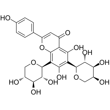 Apigenin6-C-α-L-arabinopyranosyl-8-C-β-D-xylopyranoside  Chemical Structure