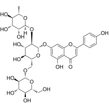 Apigenin-7-O-(2G-rhamnosyl)gentiobioside 化学構造