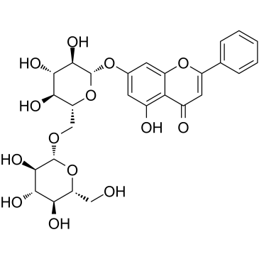 Chrysin 7-O-beta-gentiobioside 化学構造