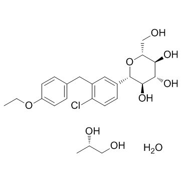 Dapagliflozin ((2S)-1,2-propanediol, hydrate) Chemical Structure