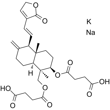 Dehydroandrographolide succinate potassium sodium salt 化学構造