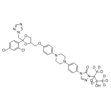 Hydroxy Itraconazole D8 化学構造