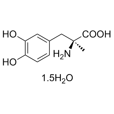 L-(-)-α-Methyldopa hydrate 化学構造
