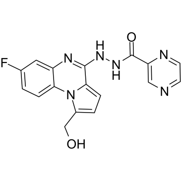 N'-(7-Fluoro-1-(hydroxymethyl)pyrrolo[1,2-a]quinoxalin-4-yl)pyrazine-2-carbohydrazide Chemical Structure