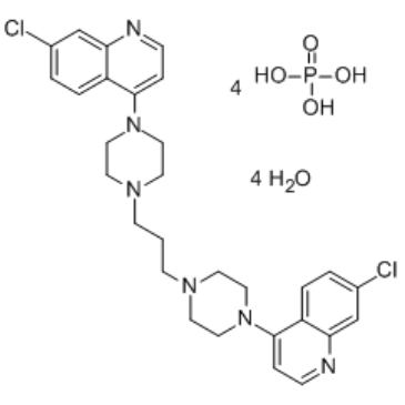 Piperaquine tetraphosphate tetrahydrate 化学構造