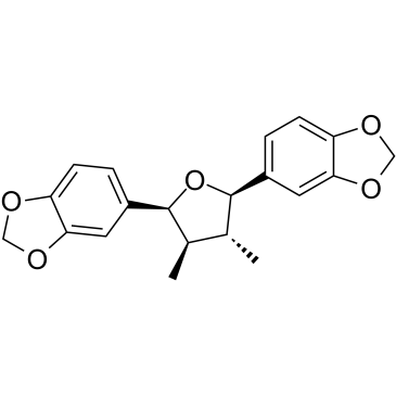 rel-(8R,8'R)-Dimethyl-(7S,7'R)-bis(3,4-methylenedioxyphenyl)tetrahydro-furan Chemische Struktur