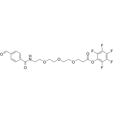 Ald-Ph-amido-PEG3-C2-Pfp ester Chemische Struktur