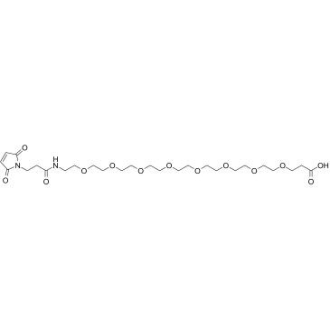 Mal-amido-PEG8-C2-acid التركيب الكيميائي