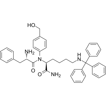 Phe-Lys(Trt)-PAB Chemische Struktur
