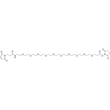 Mal-amido-PEG10-C2-NHS ester 化学構造