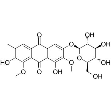Aurantio-obtusin β-D-glucoside 化学構造