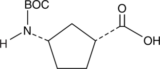 BOC-(1R,3S)-3-Aminocyclopentane carboxylic acid Chemische Struktur