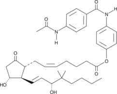 16,16-dimethyl Prostaglandin E2 p-(p-acetamidobenzamido) phenyl ester  Chemical Structure