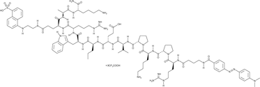 Dabcyl-GABA-RPKPVE-Nva-WR-Glu(EDANS)-AK-NH2 (trifluoroacetate salt) Chemical Structure