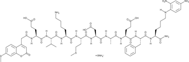 Mca-EVKMDAEF-K(Dnp)-NH2 (ammonium salt) 化学構造