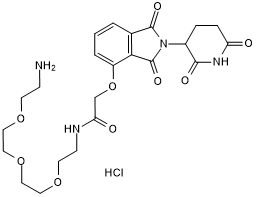 Thalidomide 4'-oxyacetamide-PEG3-amine 化学構造
