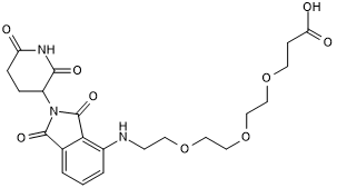 Pomalidomide 4'-PEG3-acid 化学構造