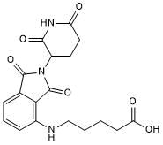 Pomalidomide 4'-alkylC4-acid 化学構造