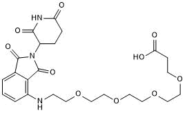 Pomalidomide 4'-PEG4-acid 化学構造