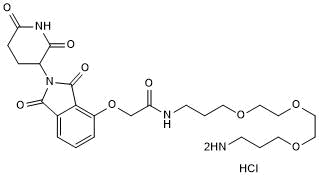 Thalidomide 4'-oxyacetamide-alkylC1-PEG3-alkylC3-amine Chemische Struktur