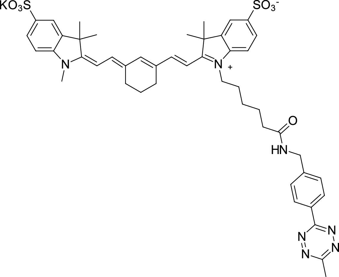 Sulfo-Cyanine7 tetrazine Chemical Structure