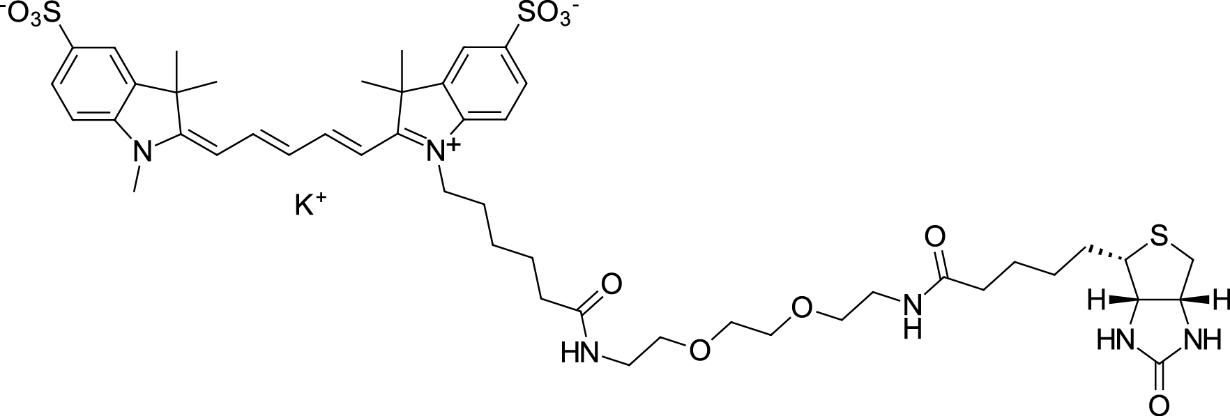 Sulfo-Cyanine5-PEG3-Biotin  Chemical Structure