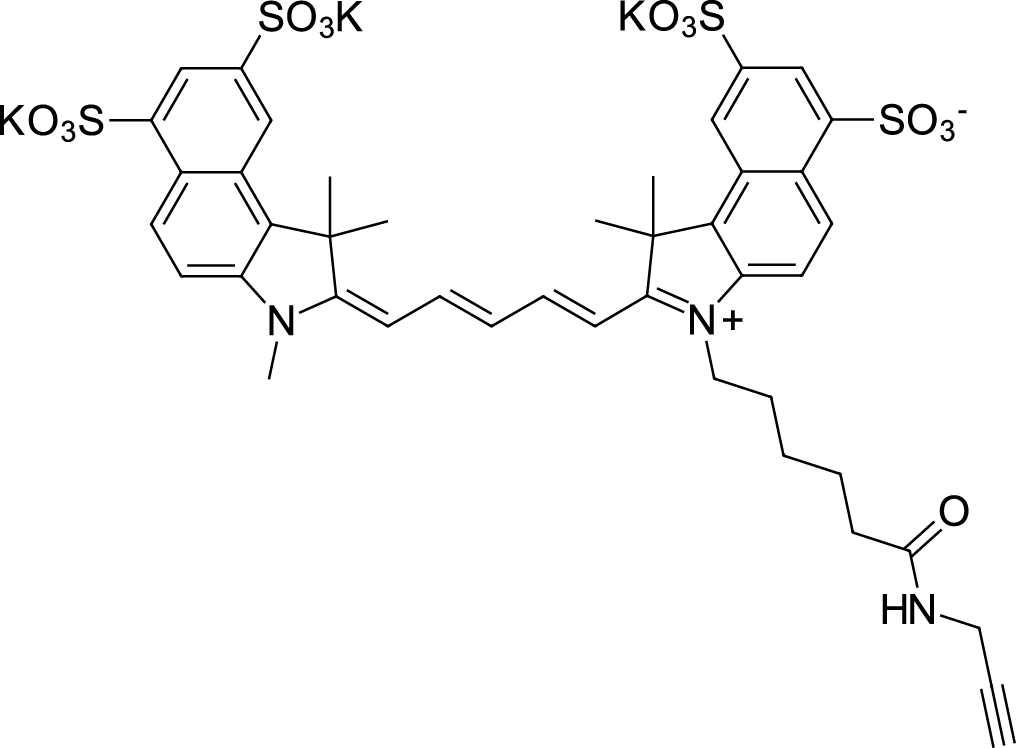 Sulfo-Cyanine5.5 alkyne Chemical Structure