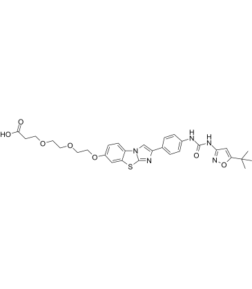 Desmorpholinyl Quizartinib-PEG2-COOH Chemical Structure