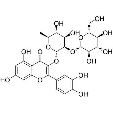 Quercetin-3-O-D-glucosyl]-(1-2)-L-rhamnoside  Chemical Structure