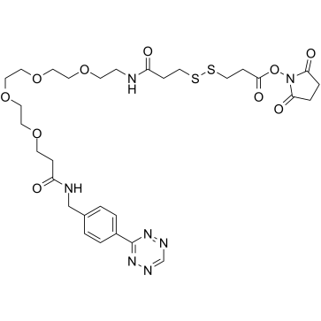 Tetrazine-PEG4-SS-NHS Chemische Struktur