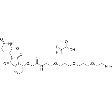 Thalidomide-O-amido-PEG1-(C1-PEG)2-C2-NH2 Chemical Structure