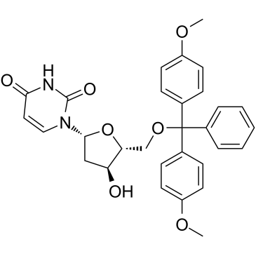 5'-O-(4,4'-Dimethoxytrityl)-2'-deoxyuridine  Chemical Structure