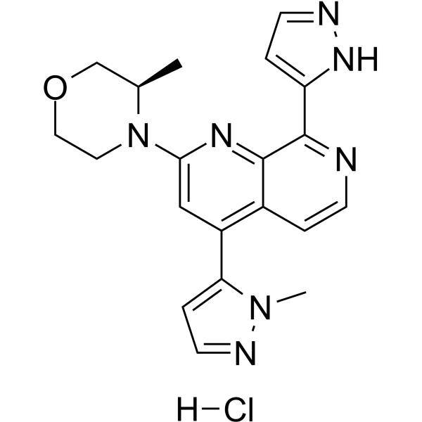 Elimusertib hydrochloride 化学構造