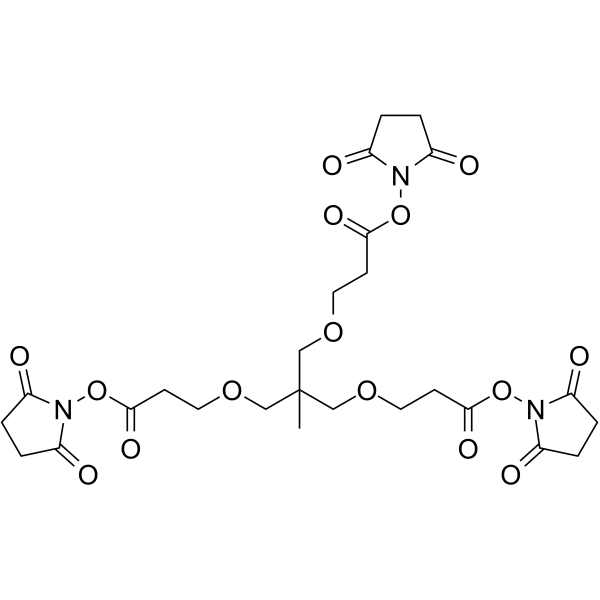 m-C-tri(CH2-PEG1-NHS ester)  Chemical Structure