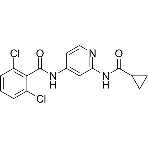 2,6-Dichloro-N-(2-(cyclopropanecarboxamido)pyridin-4-yl)benzamide Chemische Struktur