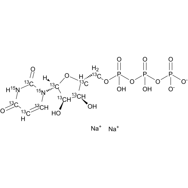 Uridine triphosphate 13C9,15N2 sodium Chemische Struktur
